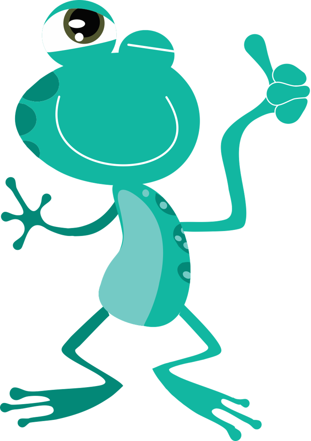 Mascote da FrogWay fazendo sinal de positivo